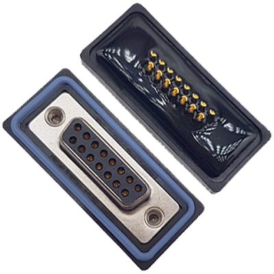 D-SUB-15P母頭焊線(xiàn)式防水車(chē)針6.0mm不穿孔卯釘 卯後殼